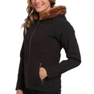 Marmot Furlong Jacket Soft Shell Black Faux Fur Women's L